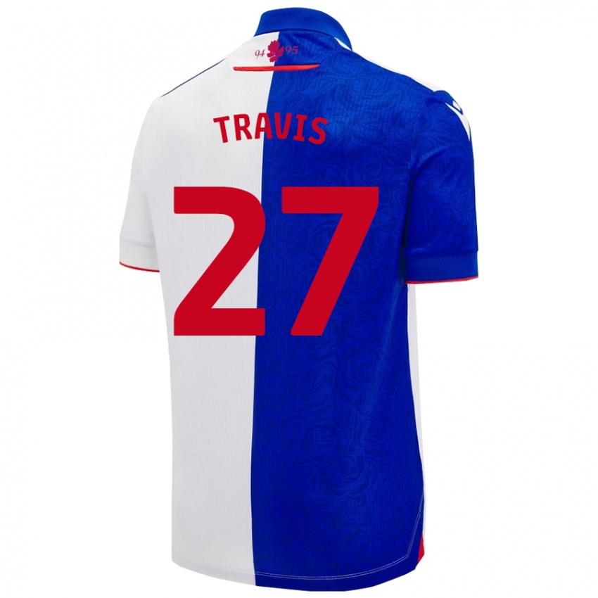 Criança Camisola Lewis Travis #27 Céu Azul Branco Principal 2024/25 Camisa