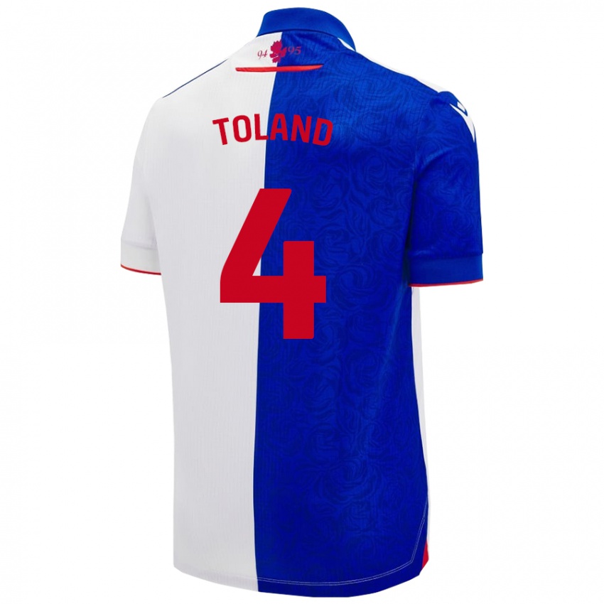 Criança Camisola Tyler Toland #4 Céu Azul Branco Principal 2024/25 Camisa