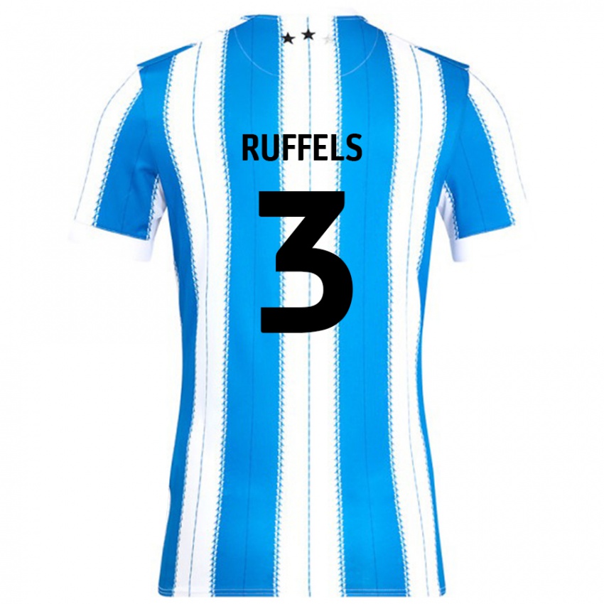 Criança Camisola Josh Ruffels #3 Azul Branco Principal 2024/25 Camisa