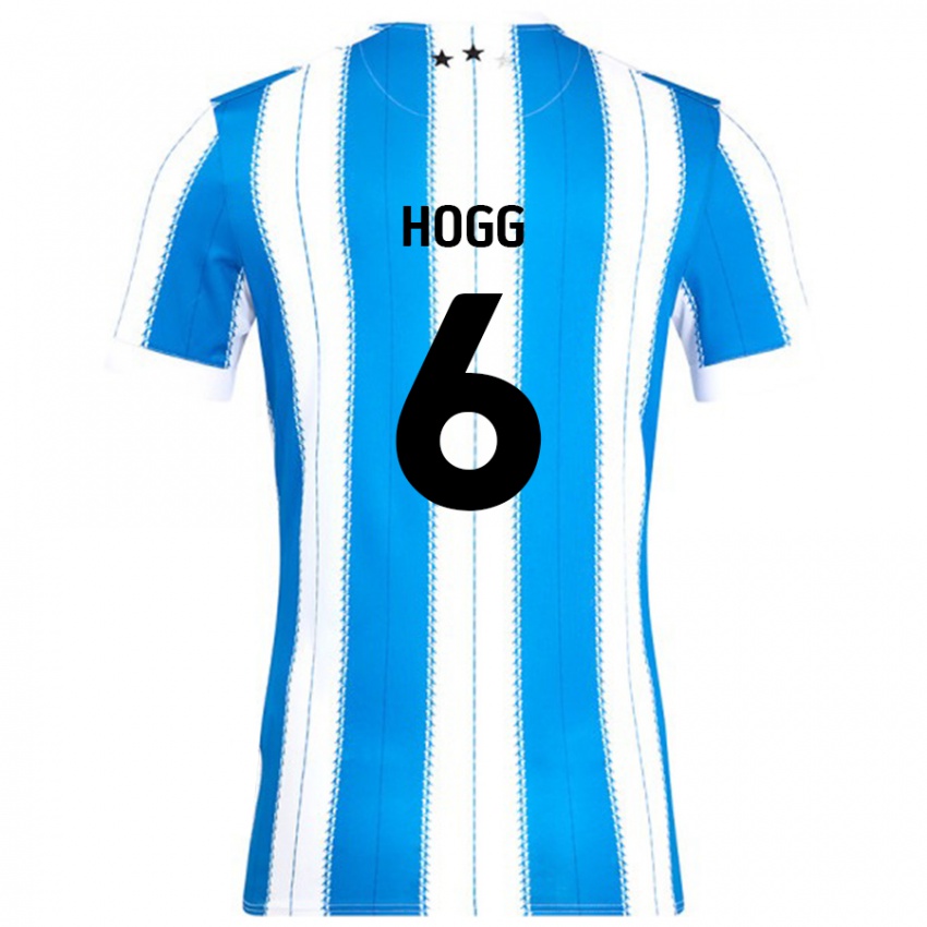 Criança Camisola Jonathan Hogg #6 Azul Branco Principal 2024/25 Camisa