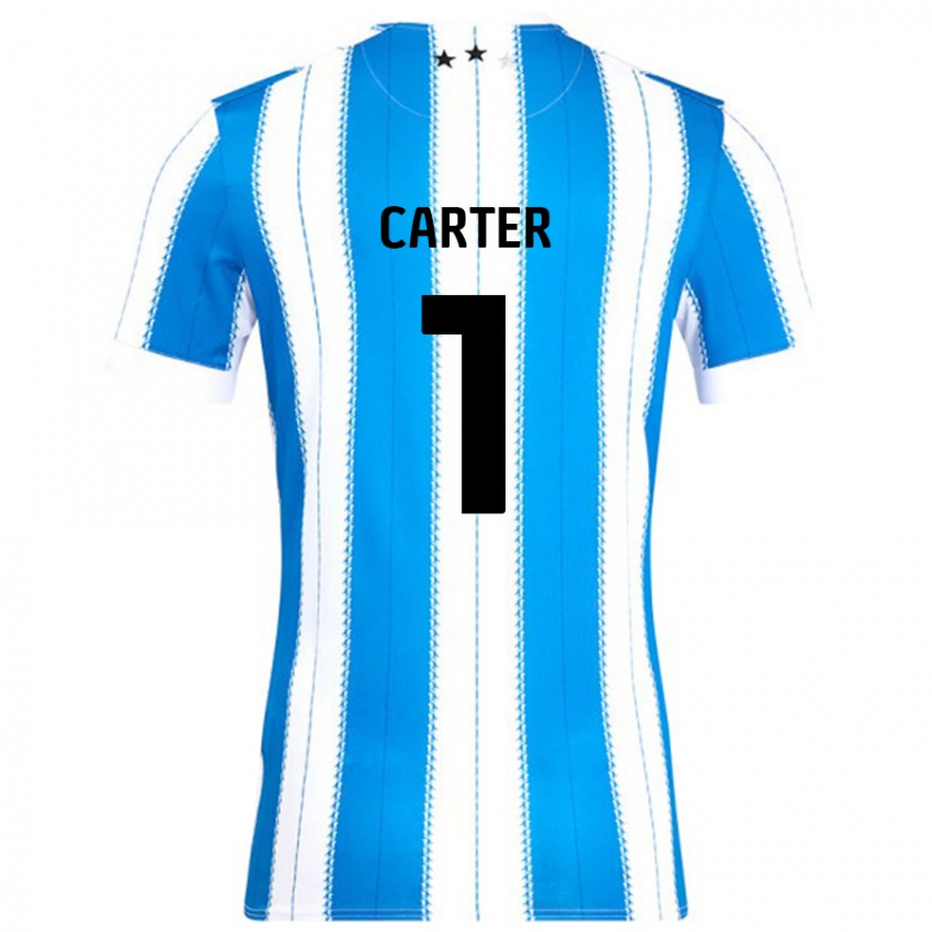 Criança Camisola Laura Carter #1 Azul Branco Principal 2024/25 Camisa