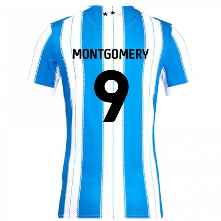 Criança Camisola Ria Montgomery #9 Azul Branco Principal 2024/25 Camisa