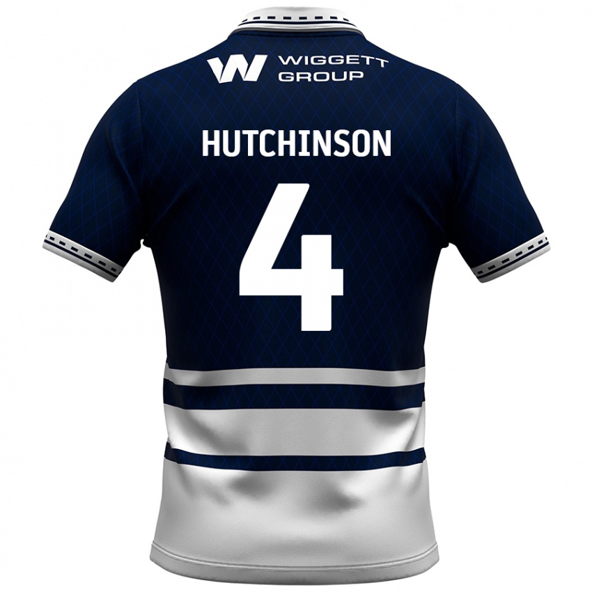 Criança Camisola Shaun Hutchinson #4 Azul Marinho Branco Principal 2024/25 Camisa