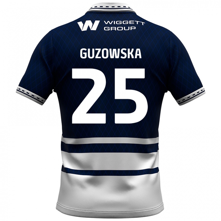 Criança Camisola Sara Guzowska #25 Azul Marinho Branco Principal 2024/25 Camisa