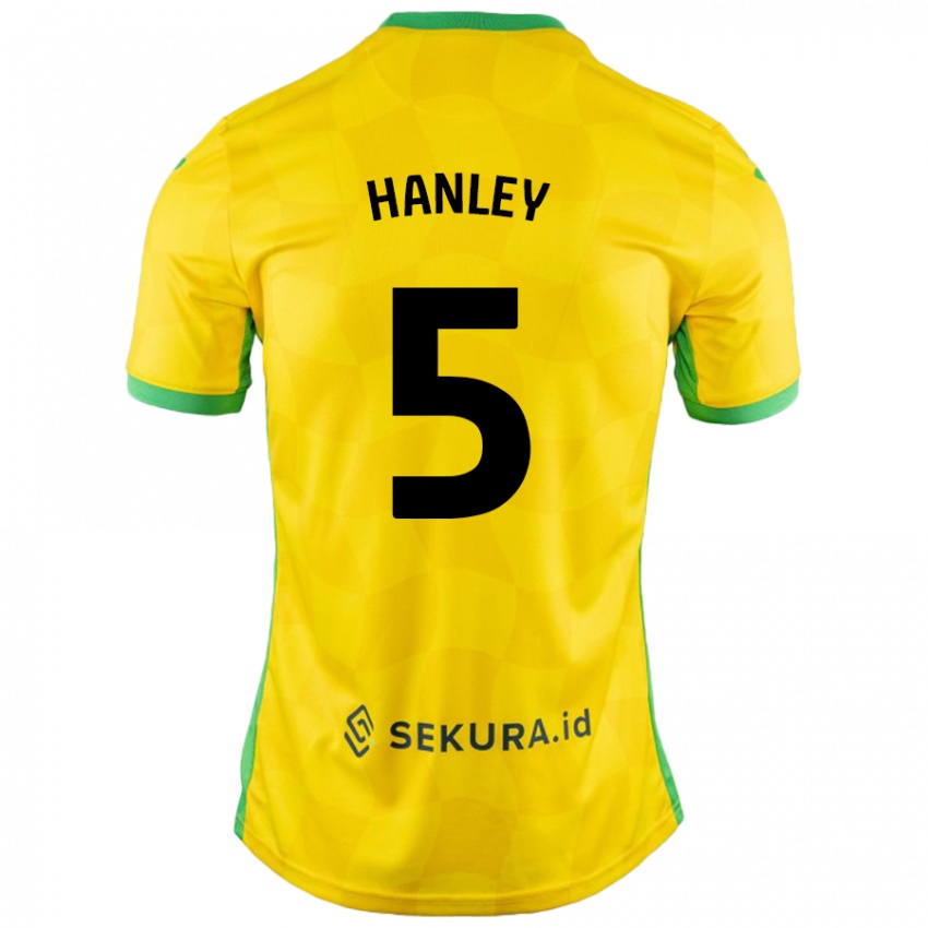 Criança Camisola Grant Hanley #5 Verde Amarelo Principal 2024/25 Camisa