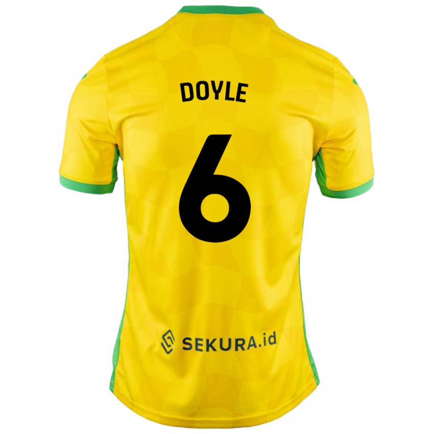 Criança Camisola Callum Doyle #6 Verde Amarelo Principal 2024/25 Camisa