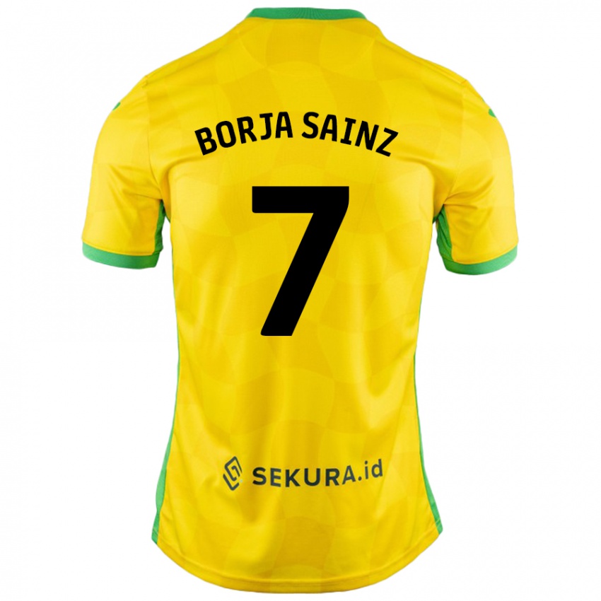 Criança Camisola Borja Sainz #7 Verde Amarelo Principal 2024/25 Camisa