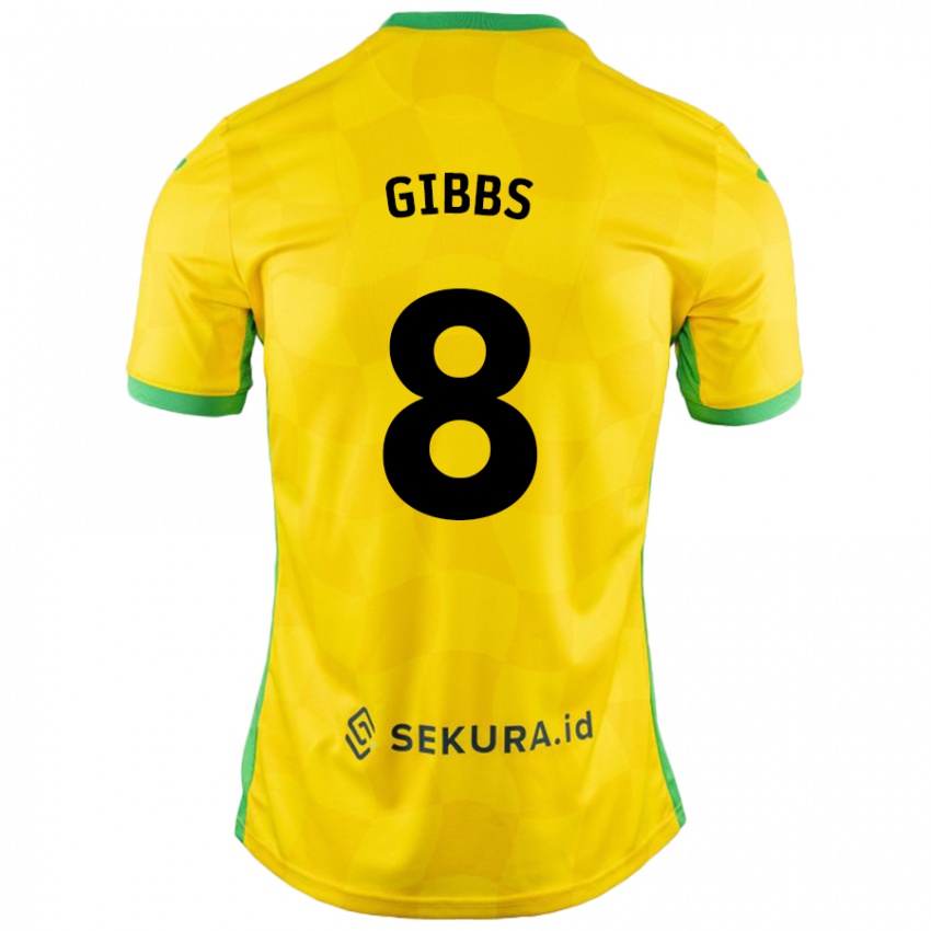 Criança Camisola Liam Gibbs #8 Verde Amarelo Principal 2024/25 Camisa