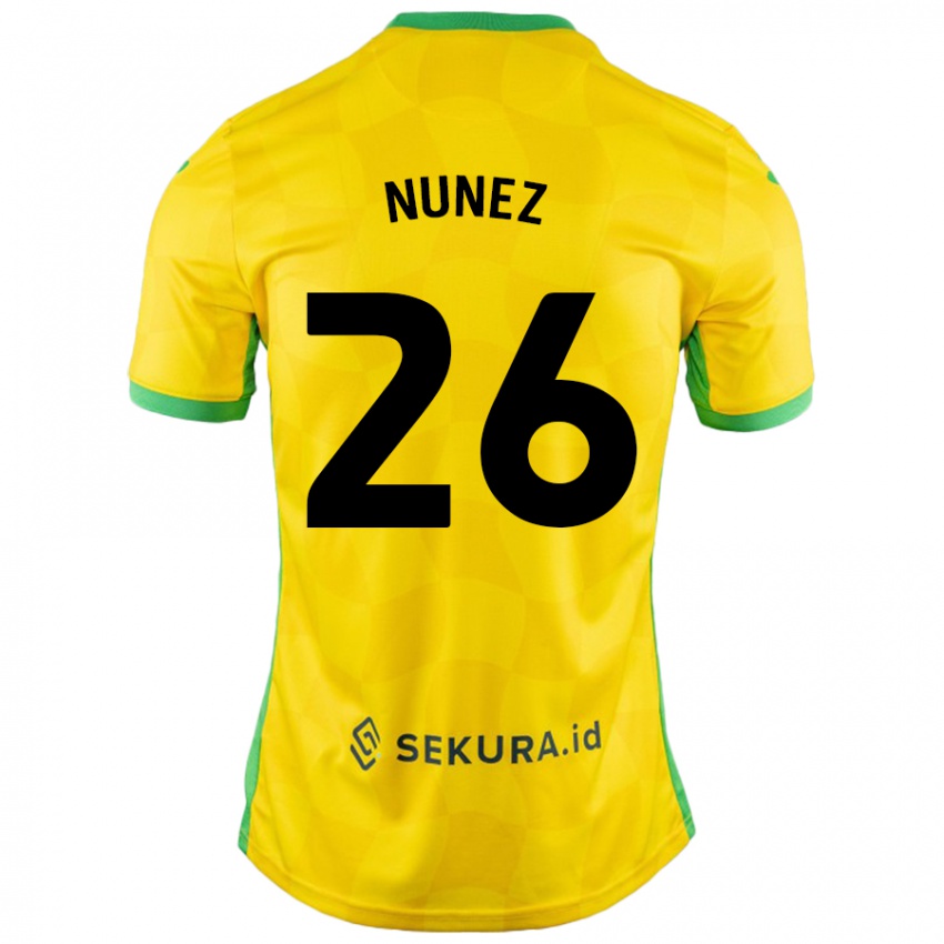 Criança Camisola Marcelino Núñez #26 Verde Amarelo Principal 2024/25 Camisa