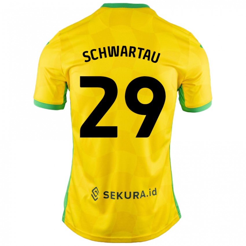 Criança Camisola Oscar Schwartau #29 Verde Amarelo Principal 2024/25 Camisa