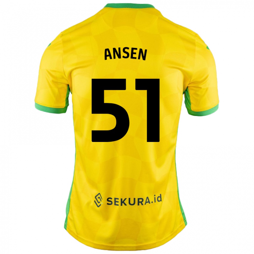 Criança Camisola Caleb Ansen #51 Verde Amarelo Principal 2024/25 Camisa