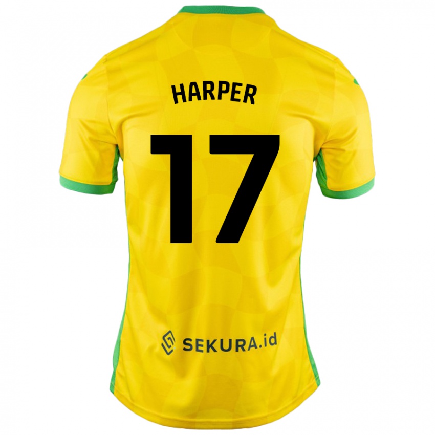 Criança Camisola Jess Harper #17 Verde Amarelo Principal 2024/25 Camisa