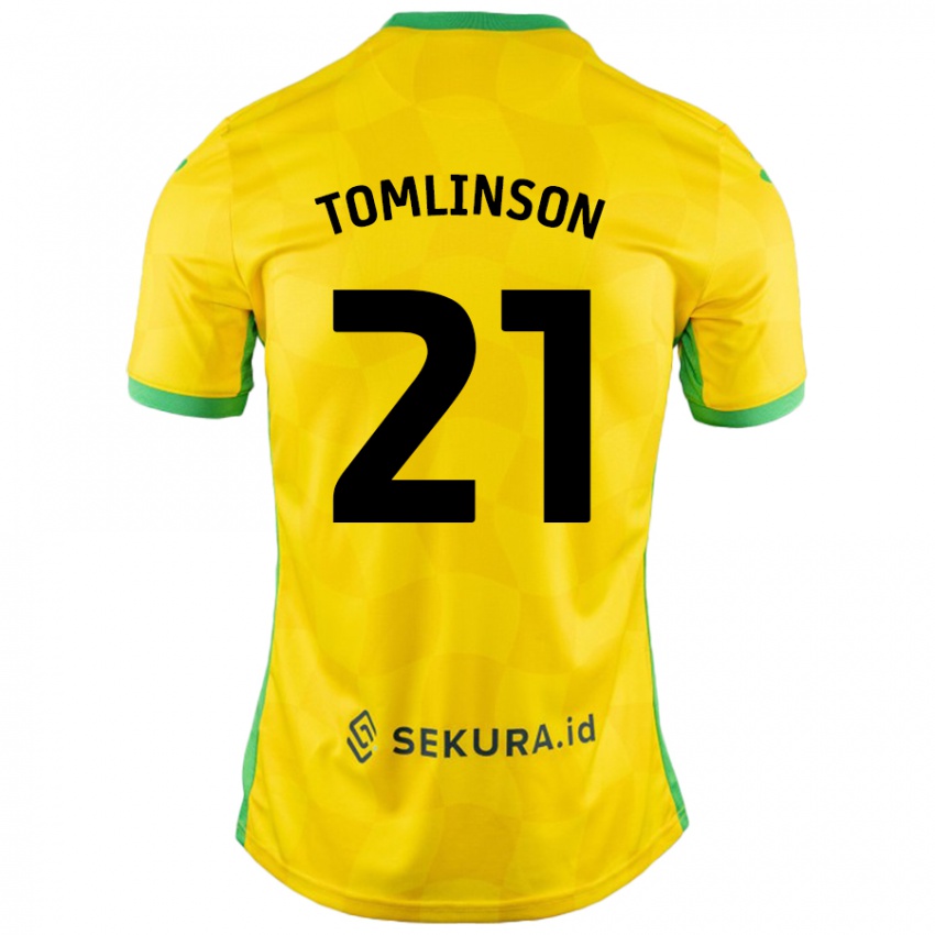 Criança Camisola Lauren Tomlinson #21 Verde Amarelo Principal 2024/25 Camisa