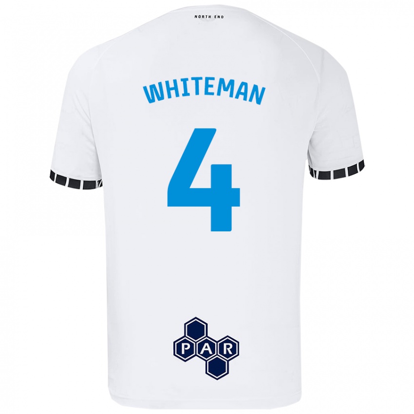 Criança Camisola Ben Whiteman #4 Branco Principal 2024/25 Camisa