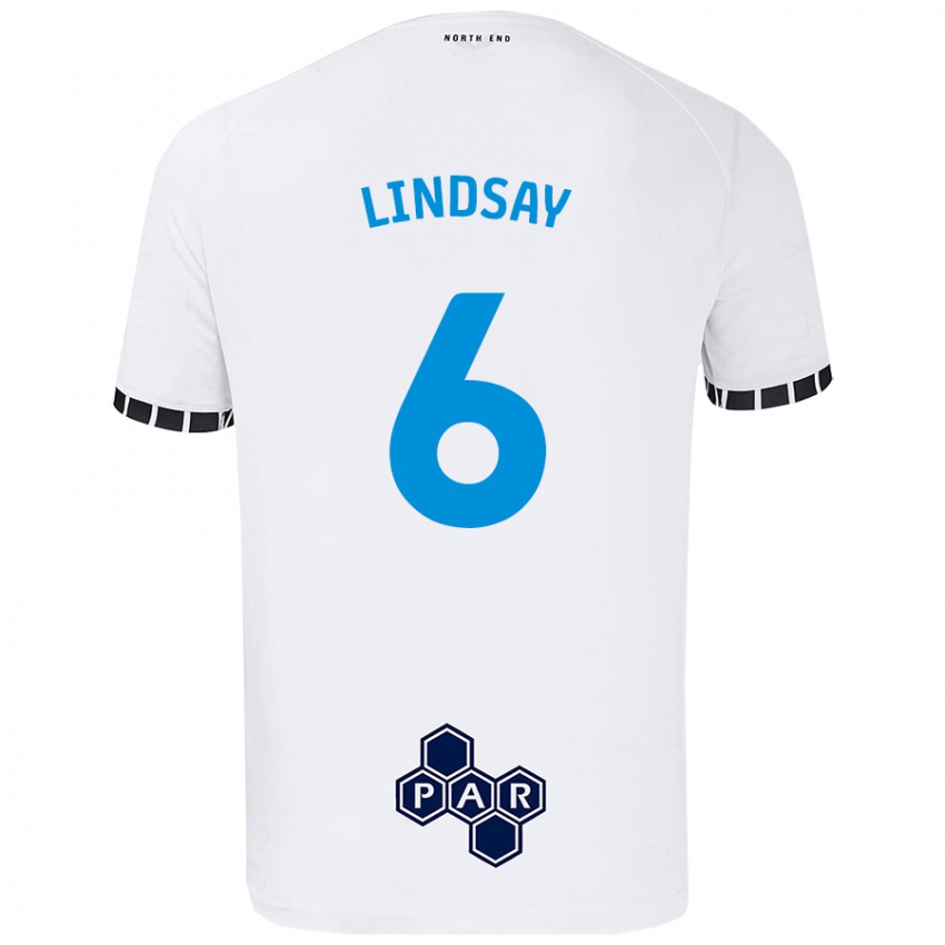 Criança Camisola Liam Lindsay #6 Branco Principal 2024/25 Camisa