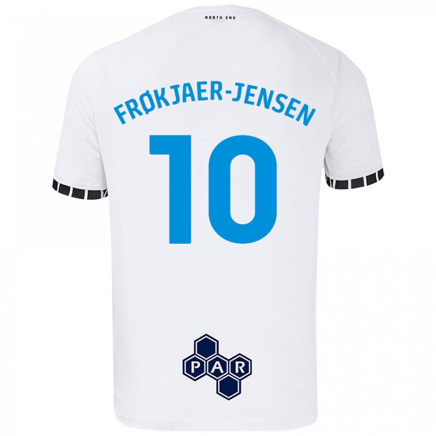 Criança Camisola Mads Frøkjaer-Jensen #10 Branco Principal 2024/25 Camisa