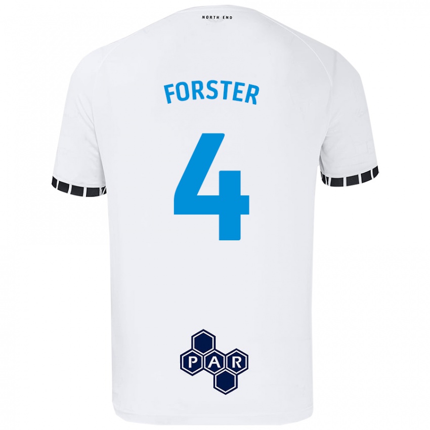 Criança Camisola Hannah Forster #4 Branco Principal 2024/25 Camisa