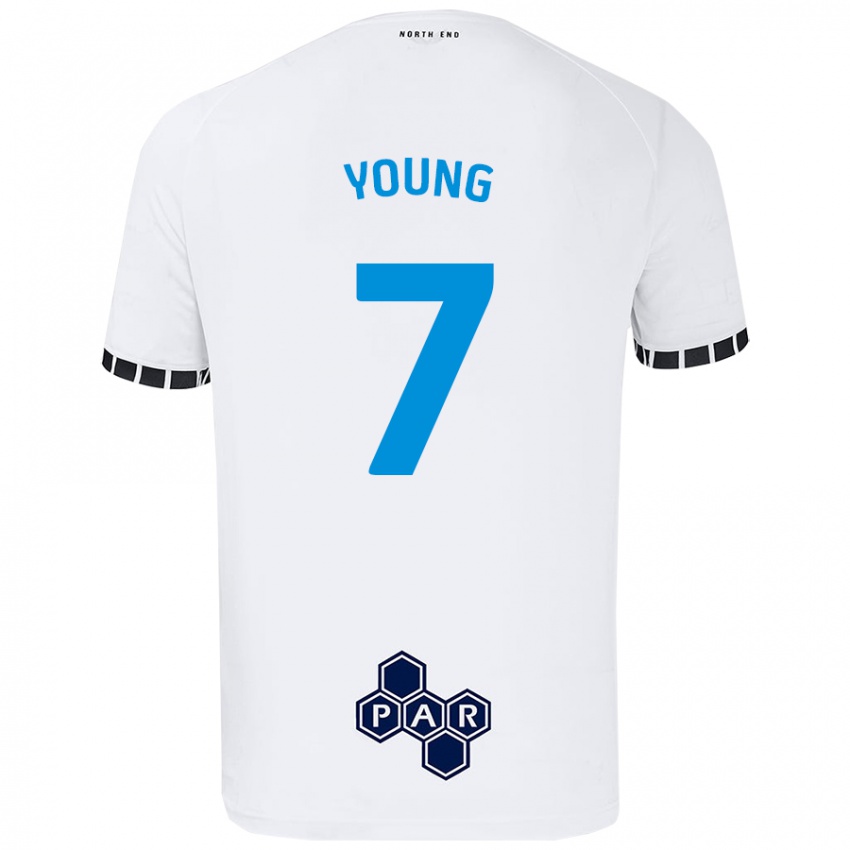 Criança Camisola Danielle Young #7 Branco Principal 2024/25 Camisa