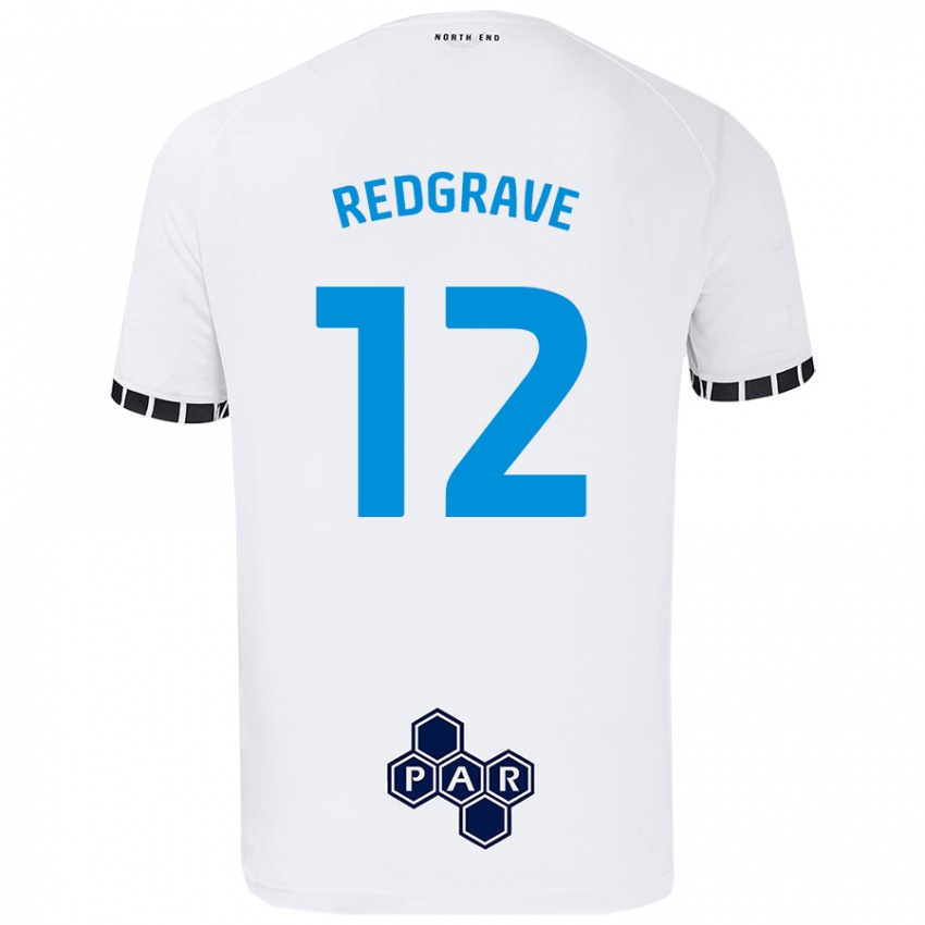 Criança Camisola Jodie Redgrave #12 Branco Principal 2024/25 Camisa