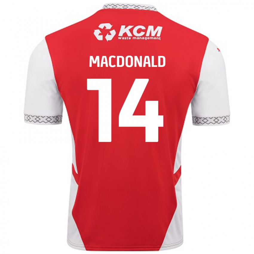 Criança Camisola Alex Macdonald #14 Branco Vermelho Principal 2024/25 Camisa