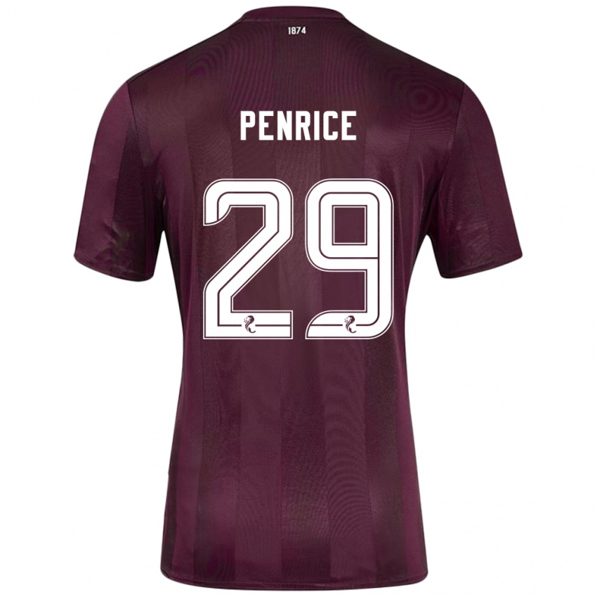 Criança Camisola James Penrice #29 Borgonha Principal 2024/25 Camisa