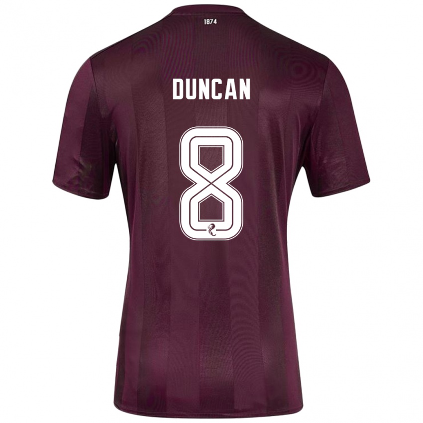 Criança Camisola Ryan Duncan #8 Borgonha Principal 2024/25 Camisa