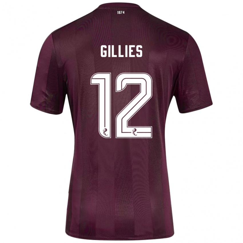 Criança Camisola Matthew Gillies #12 Borgonha Principal 2024/25 Camisa