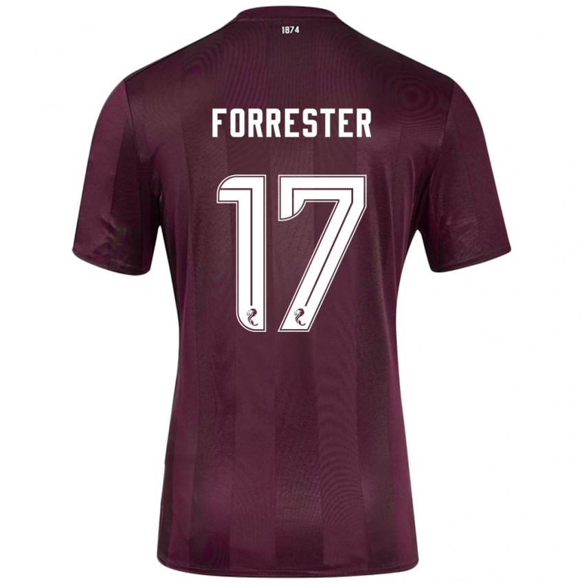 Criança Camisola Adam Forrester #17 Borgonha Principal 2024/25 Camisa