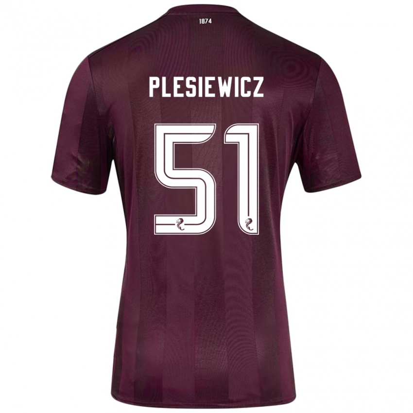 Criança Camisola Szymon Plesiewicz #51 Borgonha Principal 2024/25 Camisa