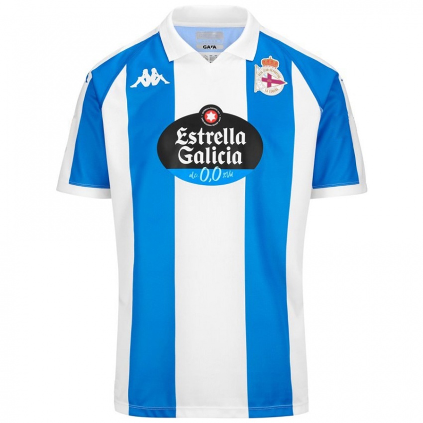 Criança Camisola Dani Barcia #5 Branco Azul Principal 2024/25 Camisa