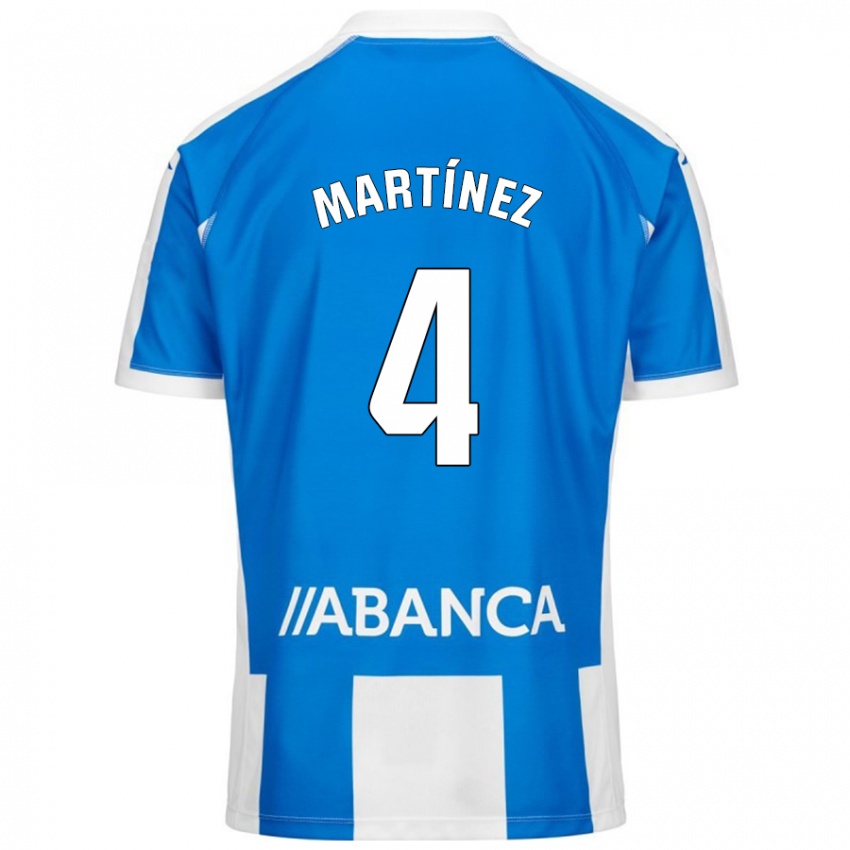 Criança Camisola Pablo Martínez #4 Branco Azul Principal 2024/25 Camisa