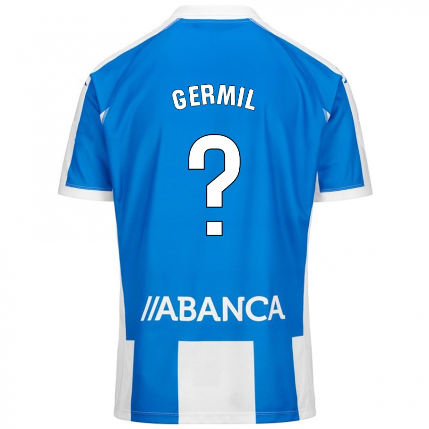 Criança Camisola Darío Germil #0 Branco Azul Principal 2024/25 Camisa