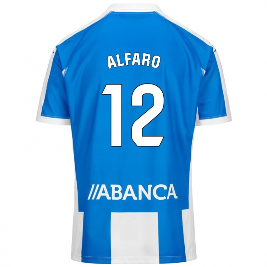 Criança Camisola Alejandro Alfaro #12 Branco Azul Principal 2024/25 Camisa