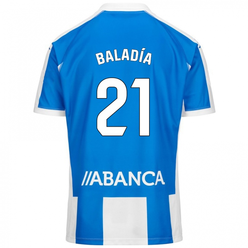 Criança Camisola Álvaro Baladía #21 Branco Azul Principal 2024/25 Camisa