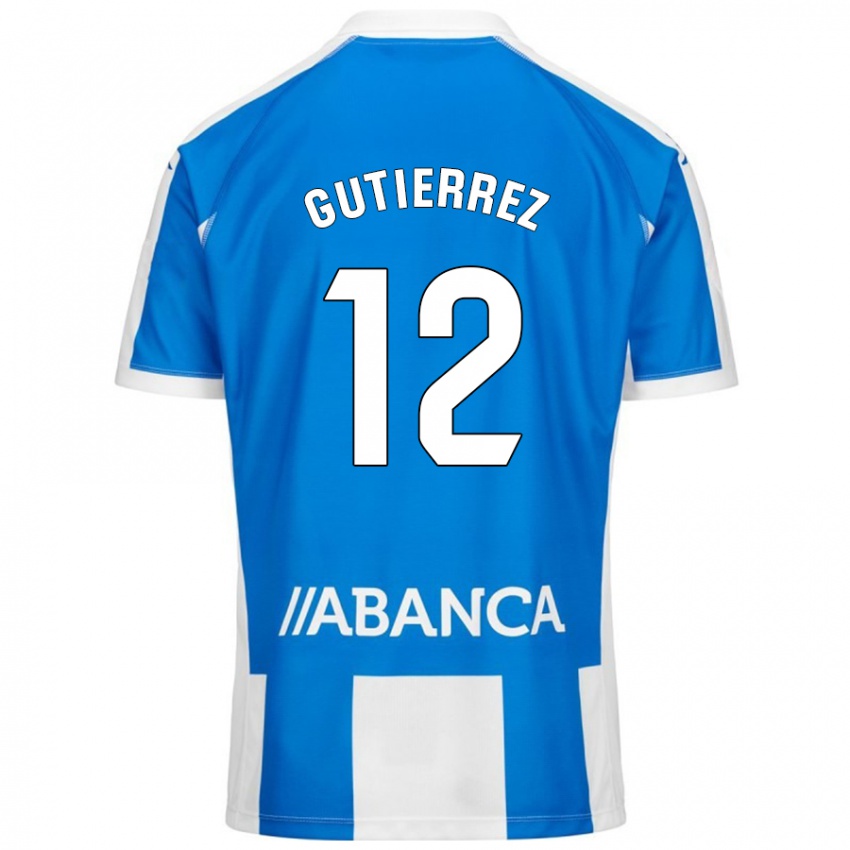 Criança Camisola Laura Gutiérrez #12 Branco Azul Principal 2024/25 Camisa