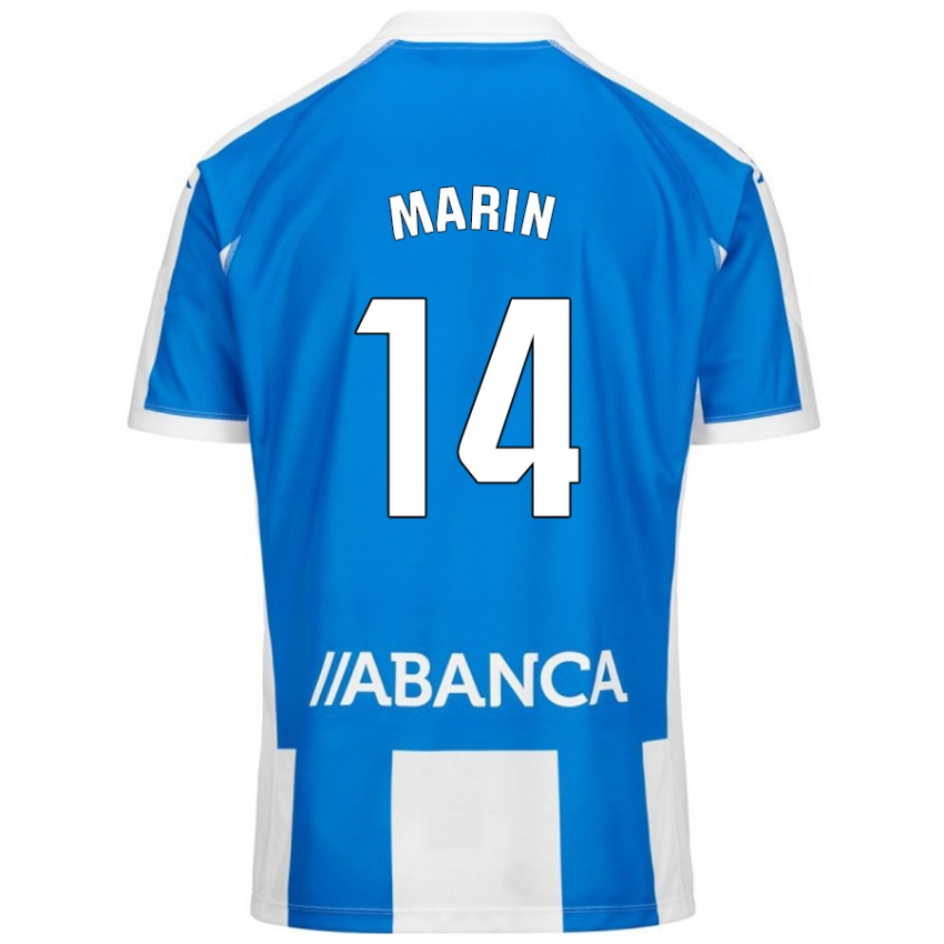 Criança Camisola Ainhoa Marín #14 Branco Azul Principal 2024/25 Camisa