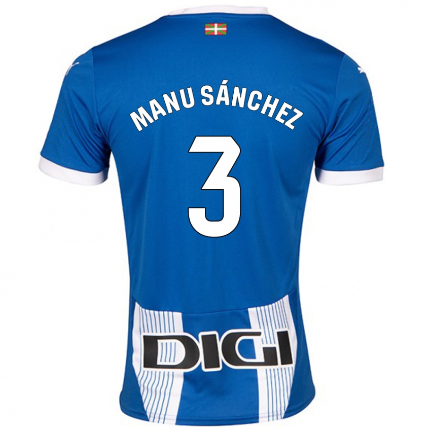 Criança Camisola Manu Sanchez #3 Azul Principal 2024/25 Camisa