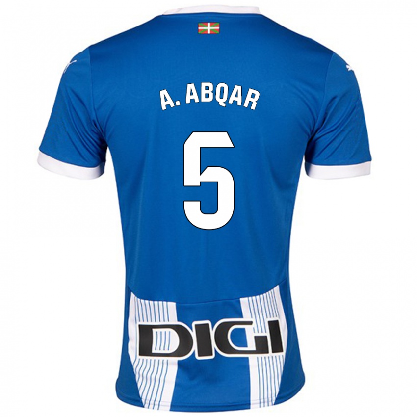 Criança Camisola Abdel Abqar #5 Azul Principal 2024/25 Camisa