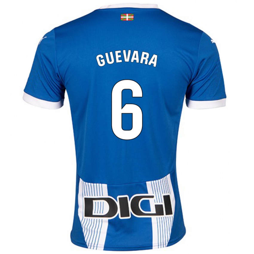 Criança Camisola Ander Guevara #6 Azul Principal 2024/25 Camisa