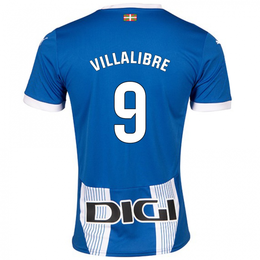 Criança Camisola Asier Villalibre #9 Azul Principal 2024/25 Camisa