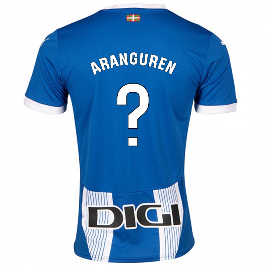 Criança Camisola Aitor Aranguren #0 Azul Principal 2024/25 Camisa