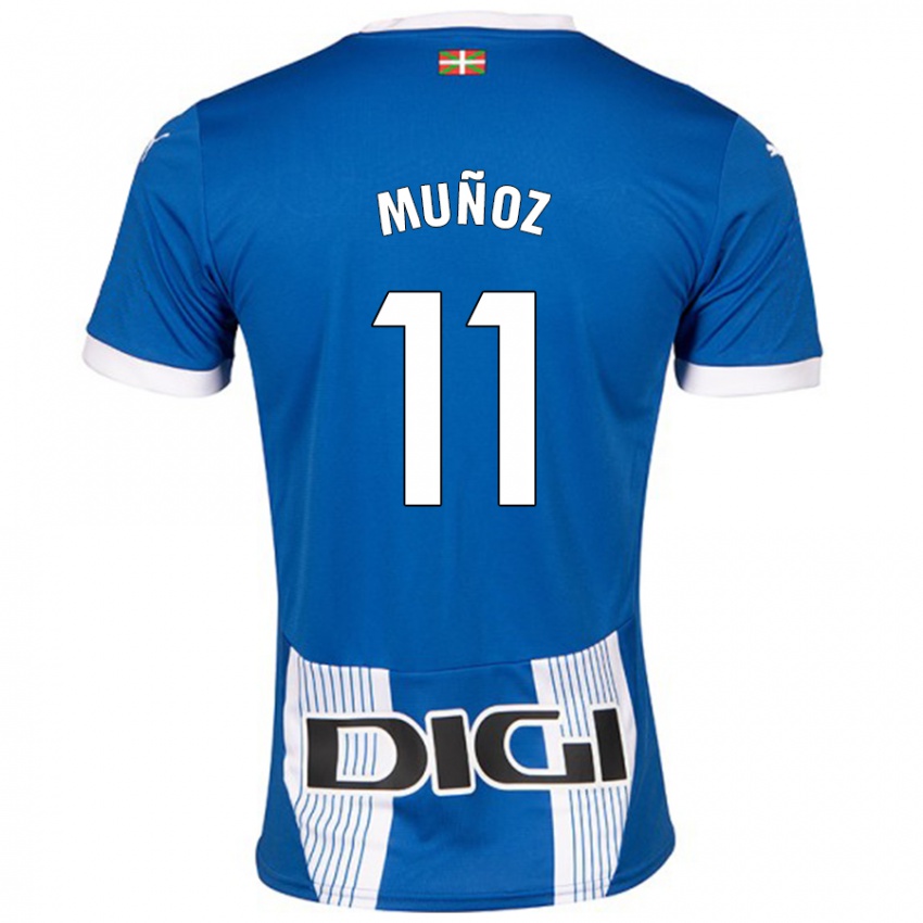 Criança Camisola Egoitz Muñoz #11 Azul Principal 2024/25 Camisa