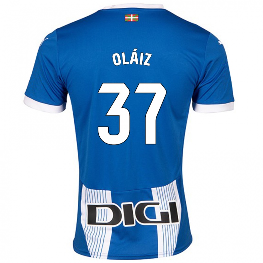 Criança Camisola Xanet Oláiz #37 Azul Principal 2024/25 Camisa