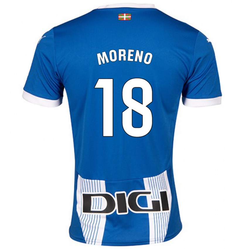 Criança Camisola Laura Moreno #18 Azul Principal 2024/25 Camisa