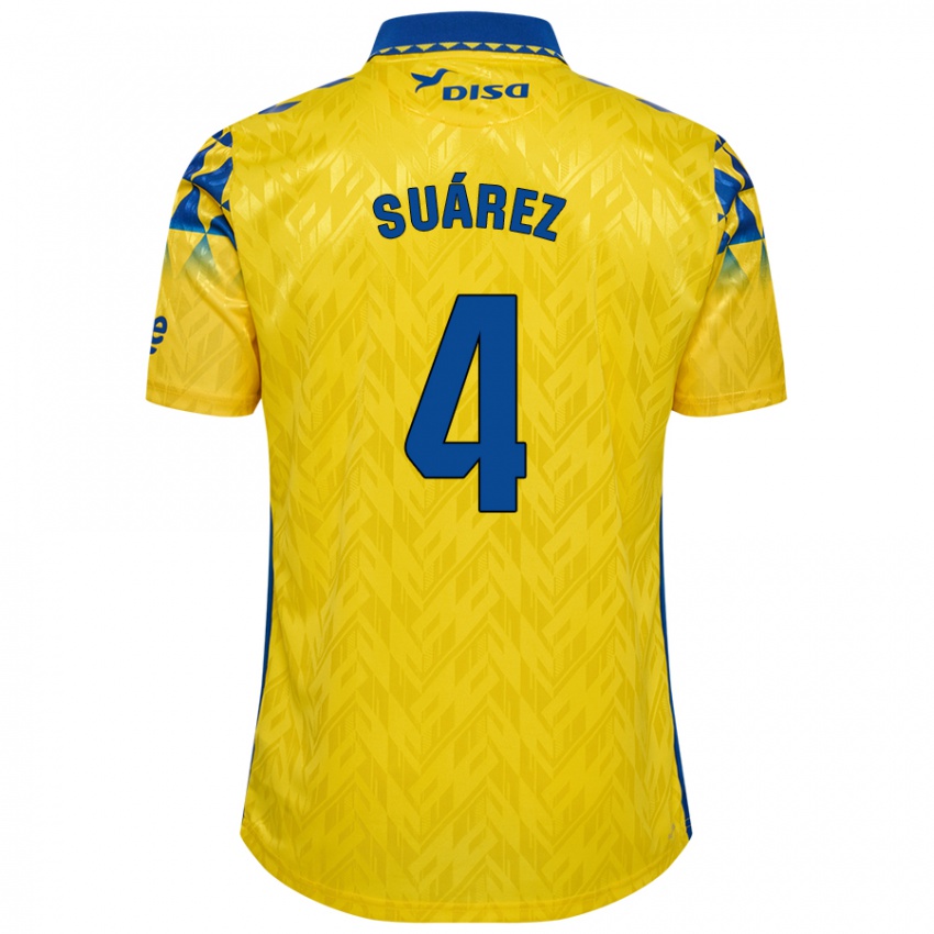 Criança Camisola Alex Suárez #4 Azul Amarelo Principal 2024/25 Camisa