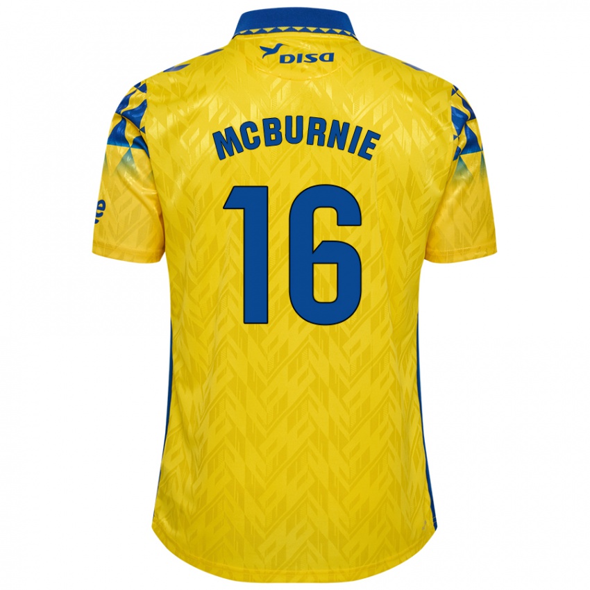 Criança Camisola Oli Mcburnie #16 Azul Amarelo Principal 2024/25 Camisa