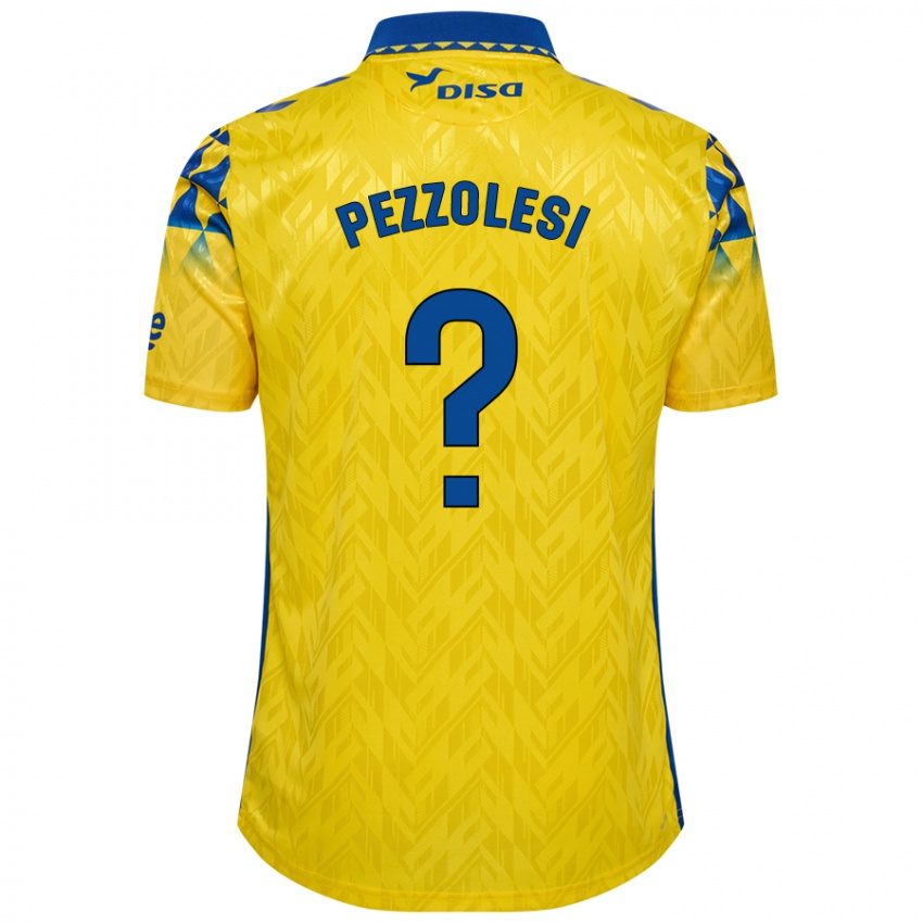 Criança Camisola Valentín Pezzolesi #0 Azul Amarelo Principal 2024/25 Camisa