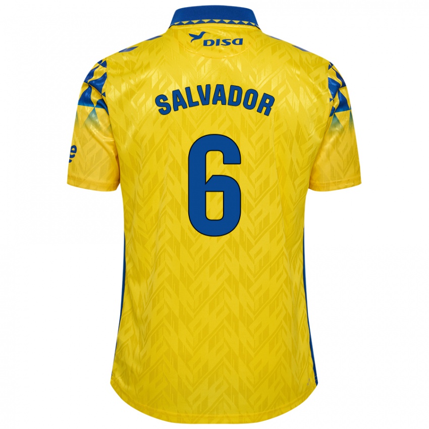 Criança Camisola Pol Salvador #6 Azul Amarelo Principal 2024/25 Camisa