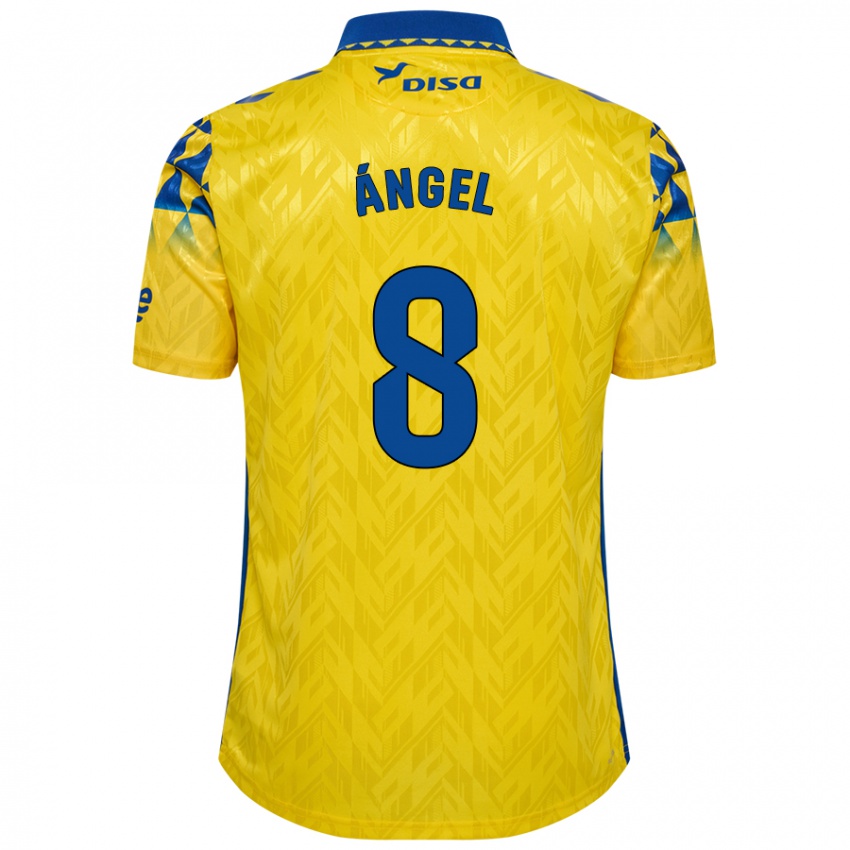 Criança Camisola José Ángel #8 Azul Amarelo Principal 2024/25 Camisa