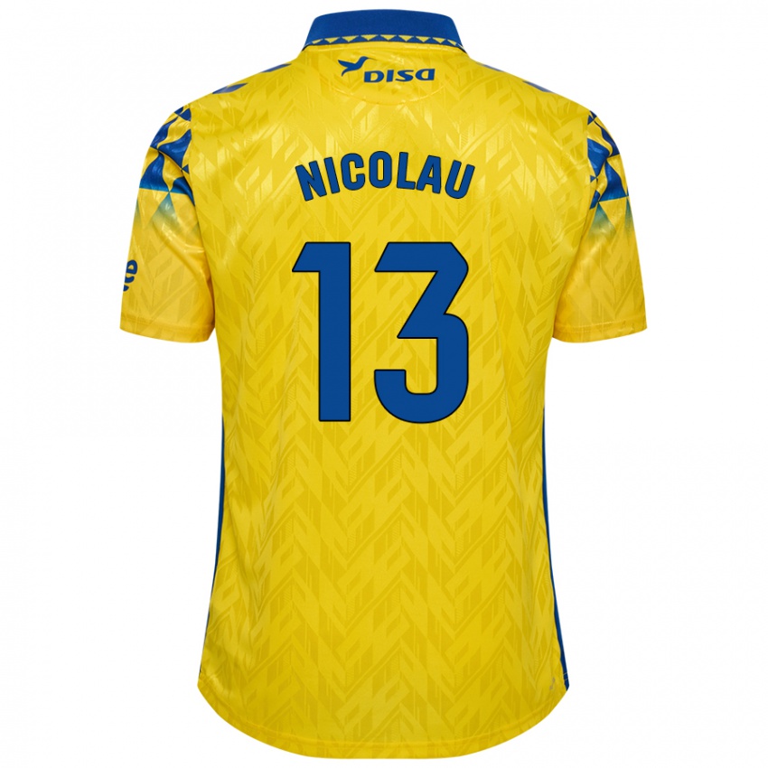 Criança Camisola Nacho Nicolau #13 Azul Amarelo Principal 2024/25 Camisa